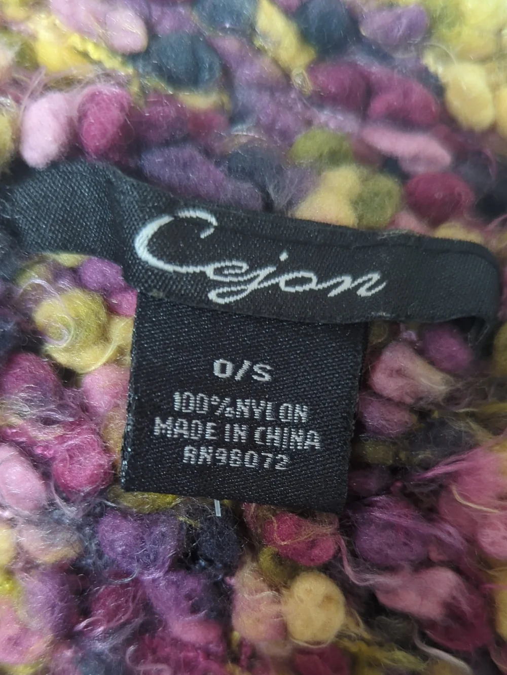 Cozy Multicolor Knit Scarf – Purple/Olive